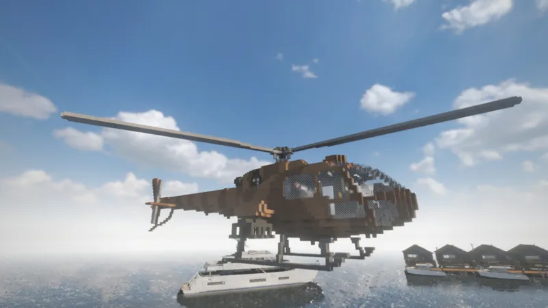 Вертолёт AS350 с миниганом